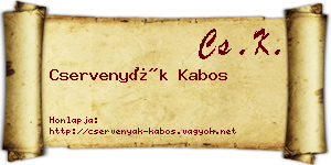 Cservenyák Kabos névjegykártya